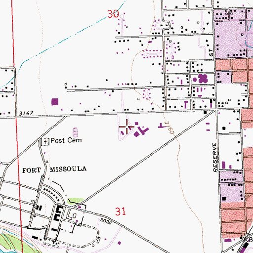 Topographic Map of Missoula Family Medical Center, MT