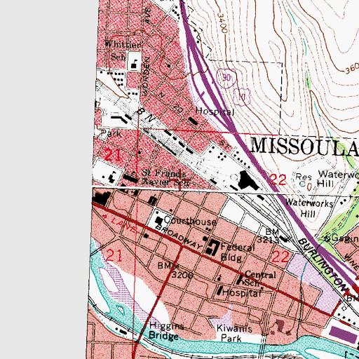 Topographic Map of Partnership Health Center, MT