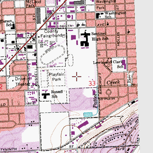 Topographic Map of Spartan Park, MT