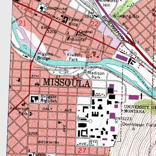 Topographic Map of Rankin Park, MT