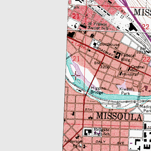 Topographic Map of Caras Park, MT