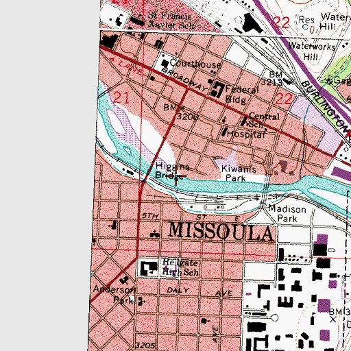 Topographic Map of Bess Reed Park, MT
