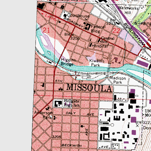 Topographic Map of Toole Park, MT
