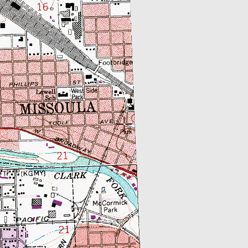 Topographic Map of Little McCormick Park, MT