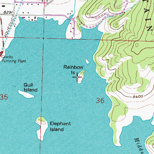 Topographic Map of Rainbow Island, CO