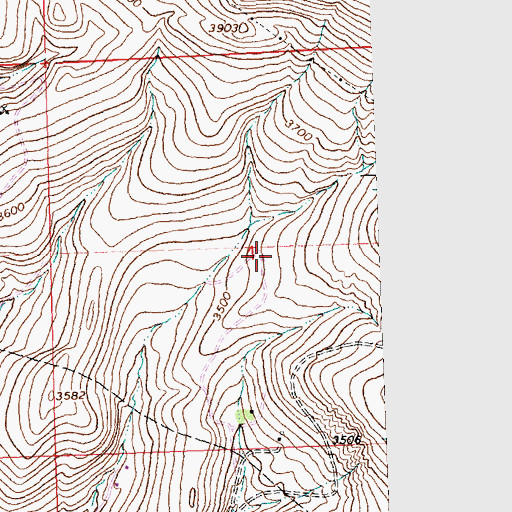 Topographic Map of North Hills, MT