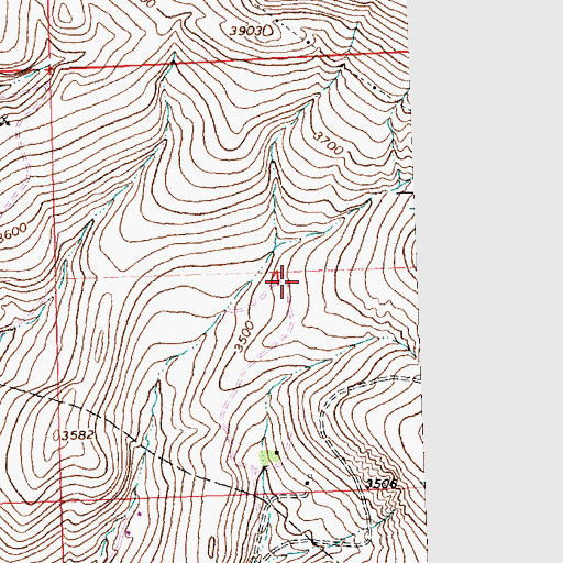 Topographic Map of North Hills, MT