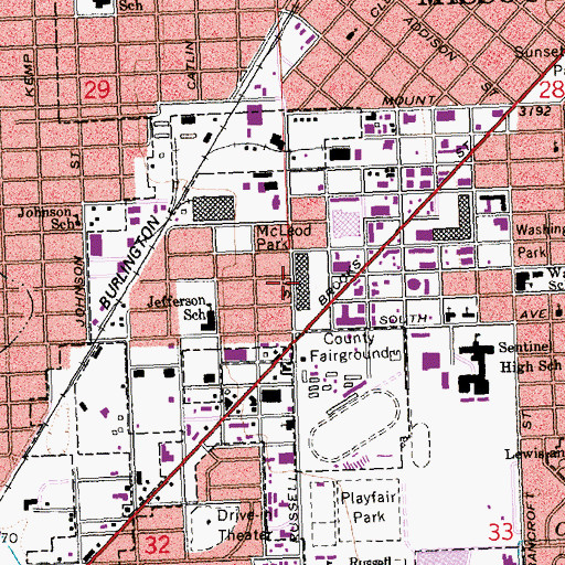 Topographic Map of Trempers Shopping Center, MT
