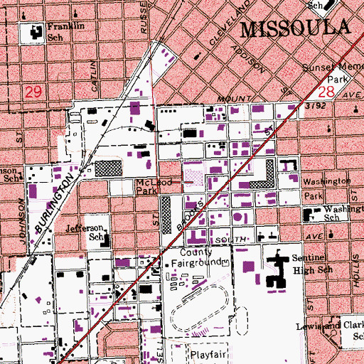 Topographic Map of Fairway Shopping Center, MT