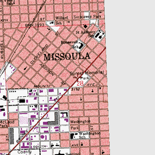 Topographic Map of Vietnam Veterans Memorial, MT