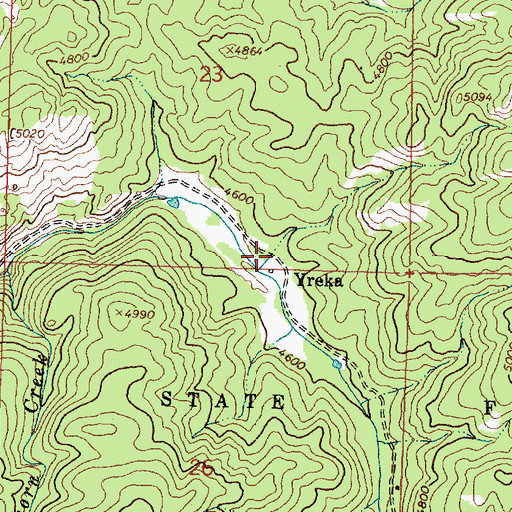 Topographic Map of Yreka Post Office (historical), MT