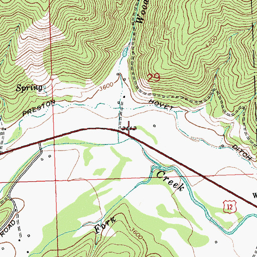 Topographic Map of Woodman Post Office (historical), MT