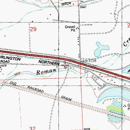 Topographic Map of Thindle (historical), MT