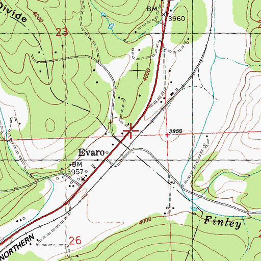 Topographic Map of Spruce (historical), MT
