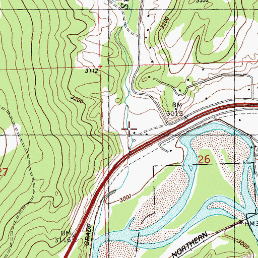 Topographic Map of Six Mile (historical), MT
