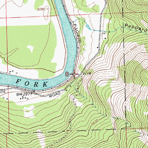 Topographic Map of Shangville (historical), MT