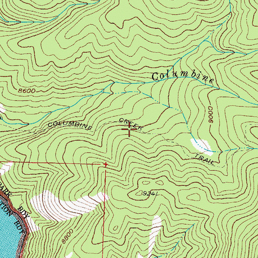 Topographic Map of Columbine Creek Trail, CO