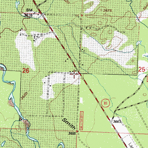 Topographic Map of Rumble Creek Post Office (historical), MT