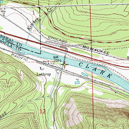 Topographic Map of Ross (historical), MT