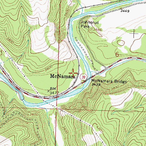 Topographic Map of McNamara School (historical), MT