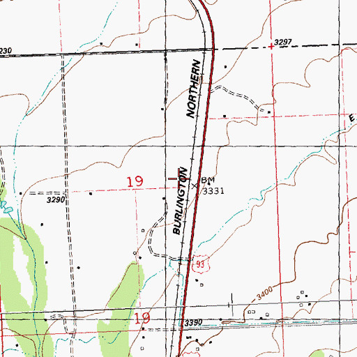 Topographic Map of Hurley (historical), MT