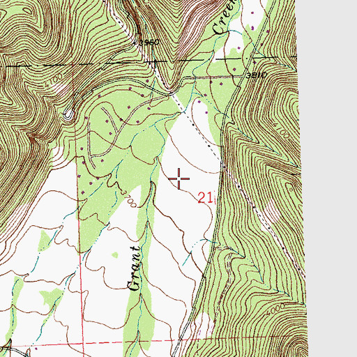 Topographic Map of Grant Creek (historical), MT