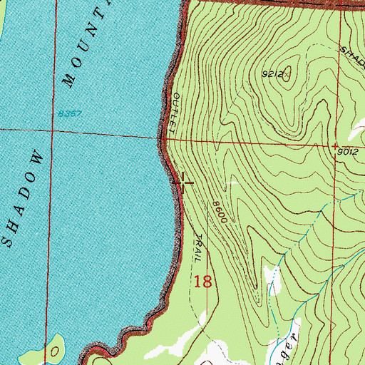 Topographic Map of Outlet Trail, CO