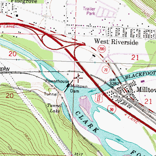 Topographic Map of Cantonment Wright (historical), MT