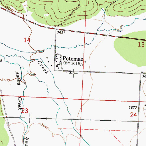 Topographic Map of Greenough Potomac Fire Department Station 1, MT