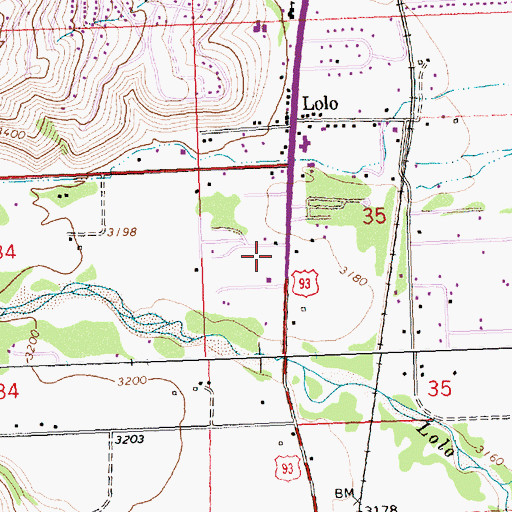 Topographic Map of Missoula Rural Fire District Station 5, MT