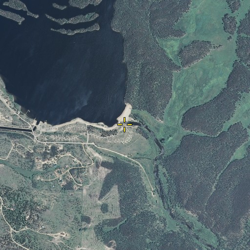 Aerial/Satellite Image of Shadow Mountain Dam, CO
