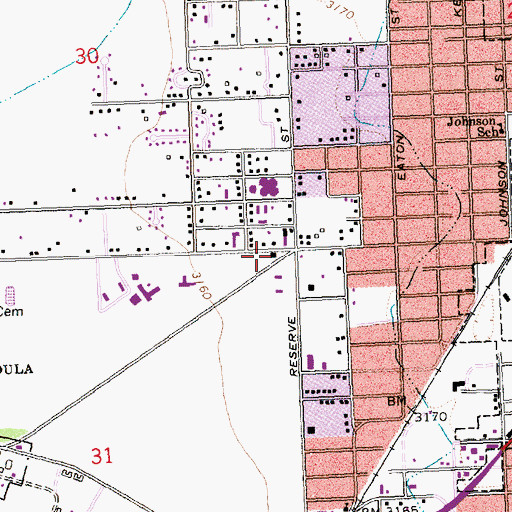 Topographic Map of Missoula Rural Fire District Station 1, MT
