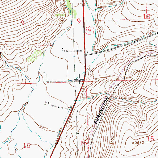 Topographic Map of O'Keefe School (historical), MT