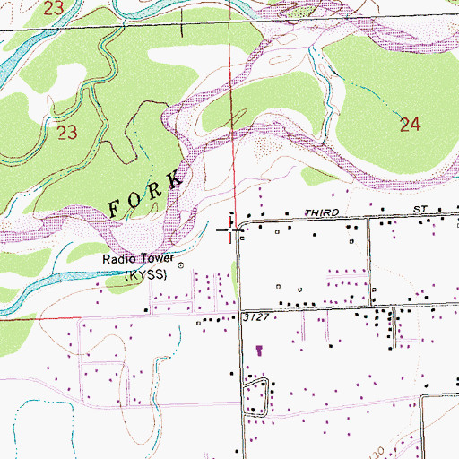 Topographic Map of Mountain View School, MT