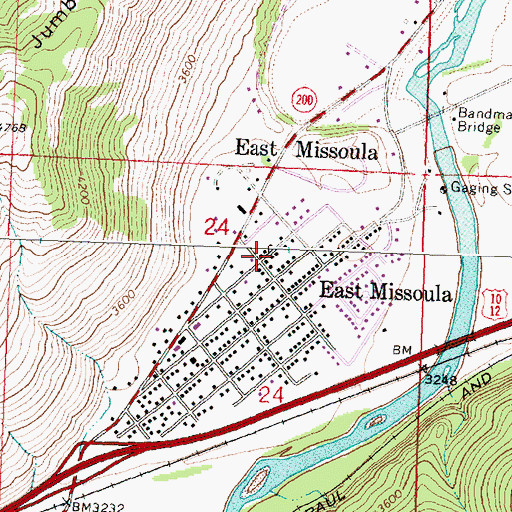 Topographic Map of Mount Jumbo Elementary School, MT