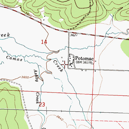 Topographic Map of Potomac Elementary School, MT