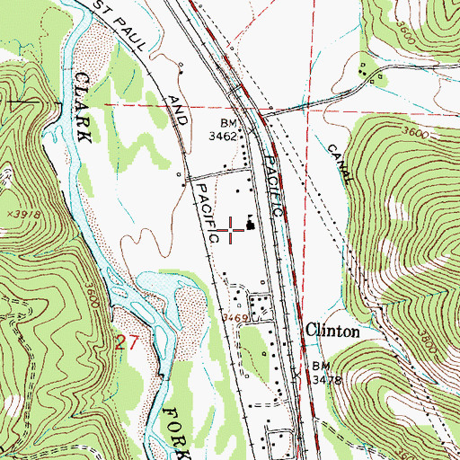 Topographic Map of Clinton Elementary School, MT