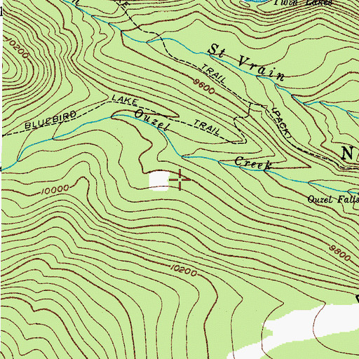 Topographic Map of Ouzel Creek, CO