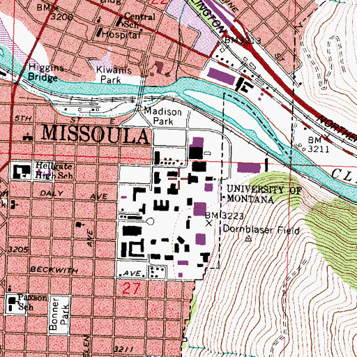 Topographic Map of McGill Hall, MT