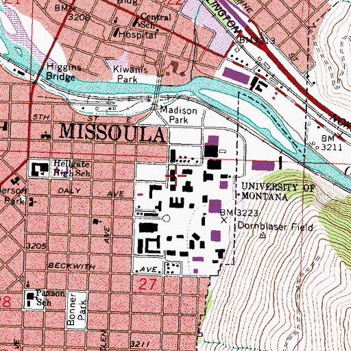 Topographic Map of Business Administration Building, MT