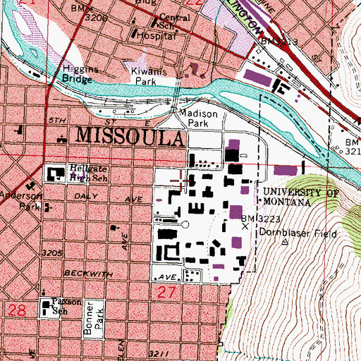 Topographic Map of Music Building, MT