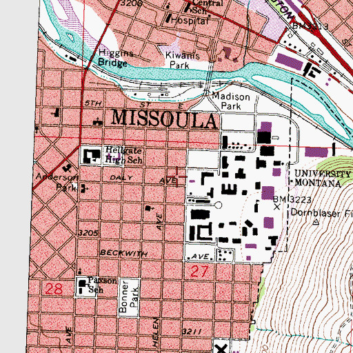 Topographic Map of Jesse Hall, MT