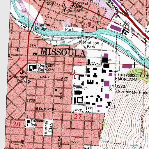 Topographic Map of Corbin Hall, MT