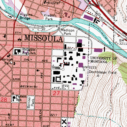 Topographic Map of Liberal Arts Building, MT