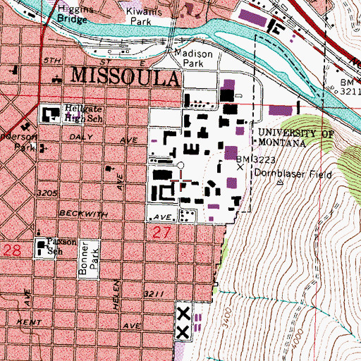 Topographic Map of Mathematics Building, MT