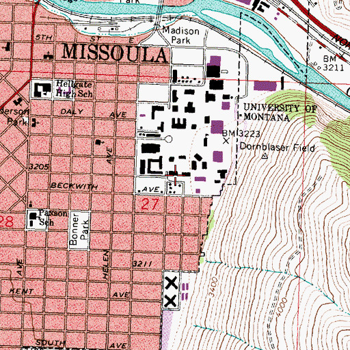 Topographic Map of Chemistry-Pharmacy Building, MT