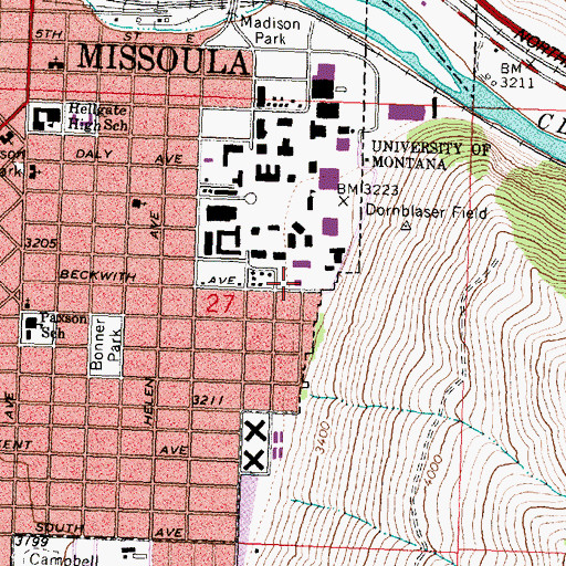 Topographic Map of United States Forest Service Lab, MT