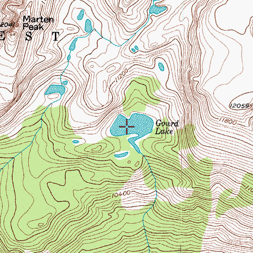 Topographic Map of Gourd Lake, CO