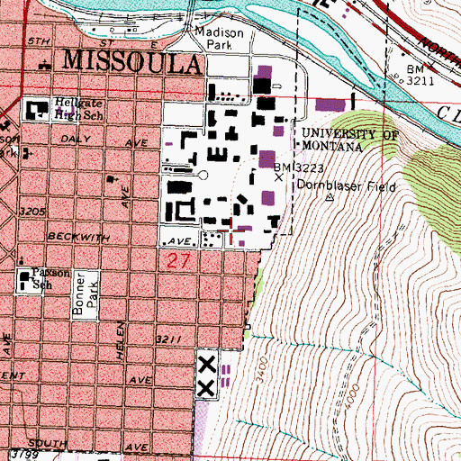 Topographic Map of Clinical Psychology Center, MT