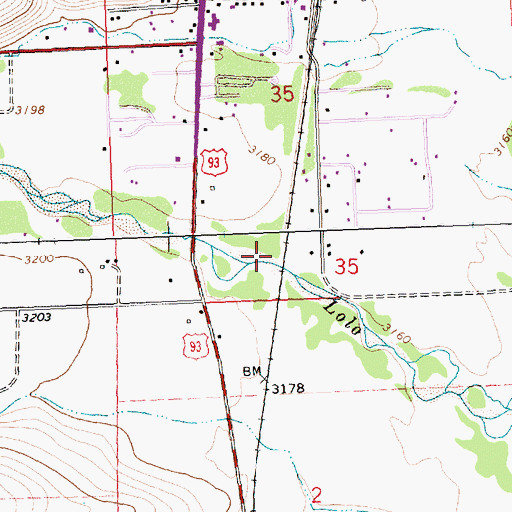 Topographic Map of Rocks Trailer Court, MT